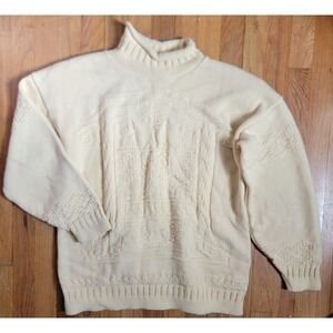 Vintage Peggy's Textured Knit Mock Neck Sweater Women's One Size Made in USA